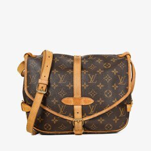 Louis Vuitton Saumur 28 Brown Monogram Double Side Saddle Messenger Bag